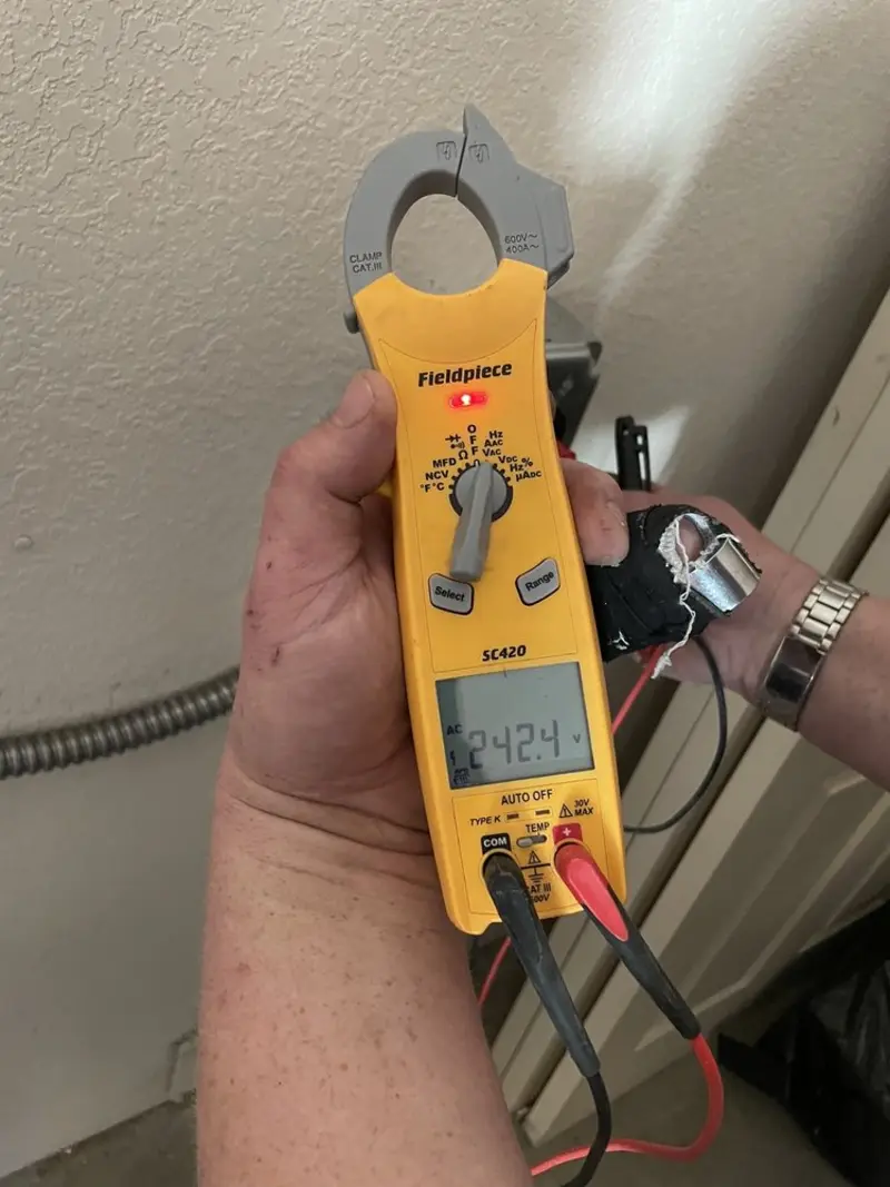 Voltage testing with clamp meter during Generator Installation in New Braunfels